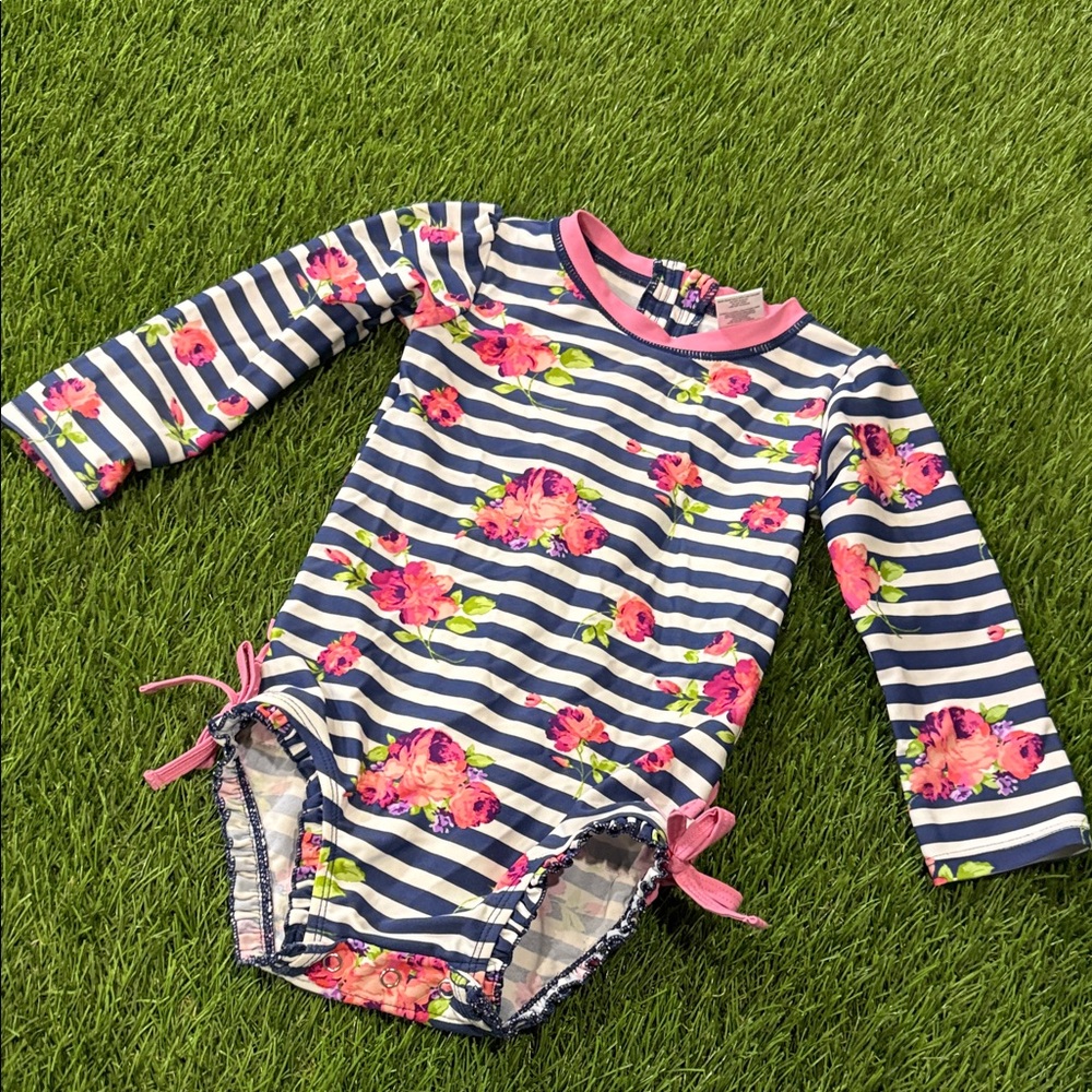 Ruffle Butts One Piece Rash guard Swimsuit